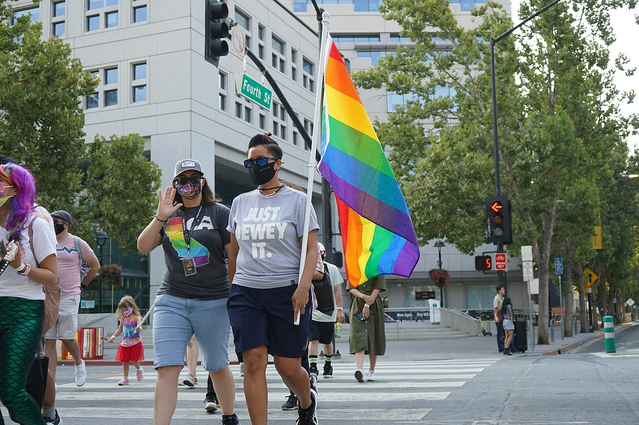 San José Public Library at Silicon Valley Pride in 2021; community event photograph.