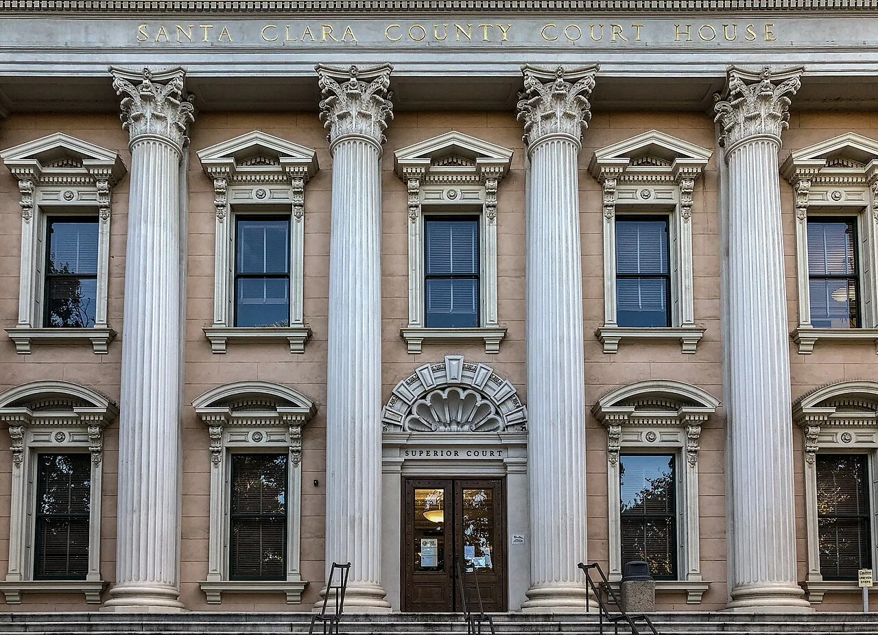 Historic Santa Clara County Superior Courthouse in San Jose; civic context, not the location of a reported raid.
